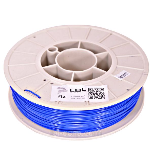 PLA (ПЛА) пластик Синій для 3D принтера / 0.800 кг / 260 м / 1.75 мм lbl_pla_800_Blue фото
