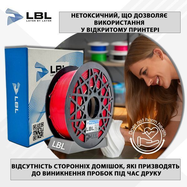 PETG WS філамент Білий пластик для 3D принтера 1.0 кг / 330 м / 1.75 мм lbl_pet_WS_1kg_White фото
