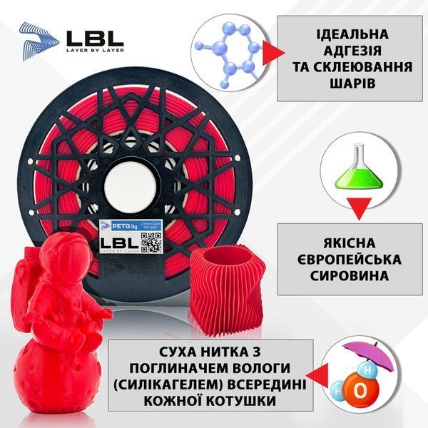 PETG WS філамент Жовтий пластик для 3D принтера 1.0 кг / 330 м / 1.75 мм lbl_pet_WS_1kg_Yellow фото