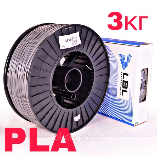 PLA пластик Сірий для 3D принтера 3.0 кг / 960 м / 1.75 мм lbl_pla_3kg_Gray фото